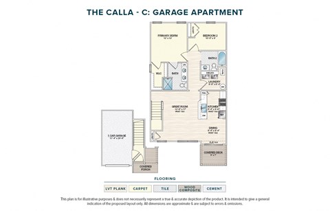 Floor plan for 2 beds, 2 baths, 1023 sqft